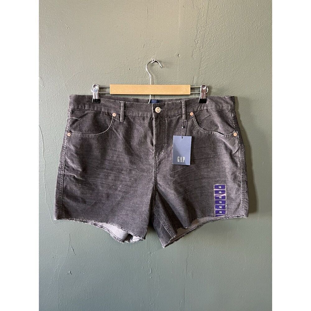Gap Womens Corduroy Gray Shorts Size 16 NWT